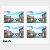 Sticker Rectangulaire Michigan Fish Town Painting (Feuille)