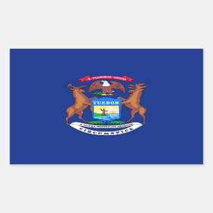 Sticker Rectangulaire Michigan State Flag Design