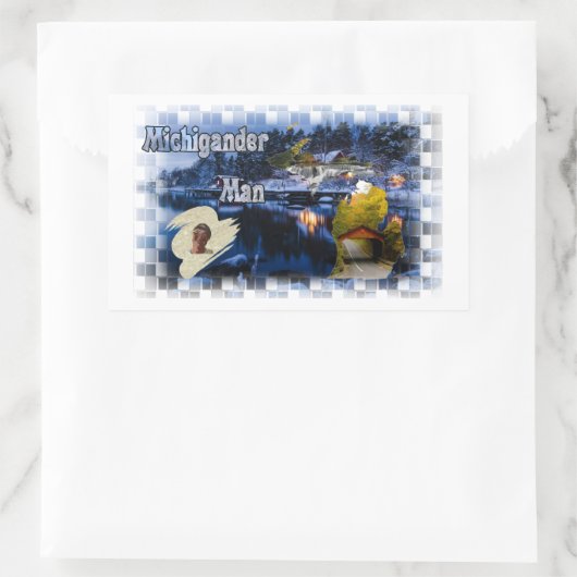 Sticker Rectangulaire Michigander Man Winter ! (Sac)