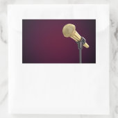 Sticker Rectangulaire Microphone audio d'or (Sac)