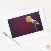 Sticker Rectangulaire Microphone audio d'or (Enveloppe)