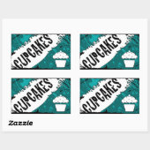 Sticker Rectangulaire miettes cupcakes (Feuille)
