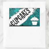 Sticker Rectangulaire miettes cupcakes (Sac)