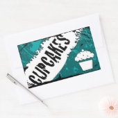 Sticker Rectangulaire miettes cupcakes (Enveloppe)
