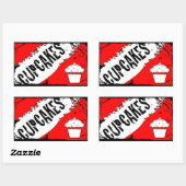 Sticker Rectangulaire miettes cupcakes (Feuille)