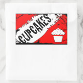 Sticker Rectangulaire miettes cupcakes (Sac)