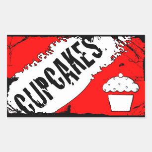 Sticker Rectangulaire miettes cupcakes