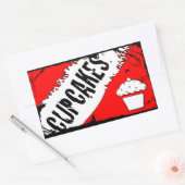 Sticker Rectangulaire miettes cupcakes (Enveloppe)