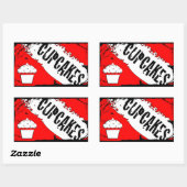 Sticker Rectangulaire miettes cupcakes (Feuille)