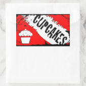 Sticker Rectangulaire miettes cupcakes (Sac)