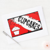 Sticker Rectangulaire miettes cupcakes (Enveloppe)