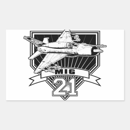 Sticker Rectangulaire Mig 21 (Devant)