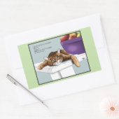 Sticker Rectangulaire Mignon Chat Tigre Orange Traitements Drôle d'atten (Enveloppe)