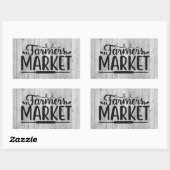 Sticker Rectangulaire mignon Farmers marché mot art (Feuille)