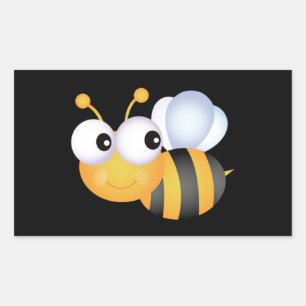 Sticker Rectangulaire Mignon gaffez l'abeille
