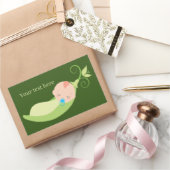 Sticker Rectangulaire mignon pod pod garçons ajouter du texte (Cadeaux)