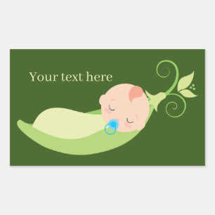 Sticker Rectangulaire mignon pod pod garçons ajouter du texte