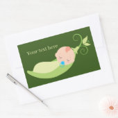 Sticker Rectangulaire mignon pod pod garçons ajouter du texte (Enveloppe)