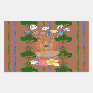 Sticker Rectangulaire Mignonne Bébé Lion King : Hakuna Matata Design