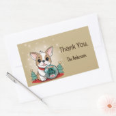 Sticker Rectangulaire Mignonne Chien-taureau Français Bonne Année (Enveloppe)