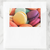 Sticker Rectangulaire Mignonne dessert coloré Français Macaron (Sac)