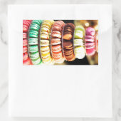 Sticker Rectangulaire Mignonne dessert coloré Français Macaron (Sac)