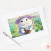 Sticker Rectangulaire Mignonne lapin de Pâques 01 (Enveloppe)