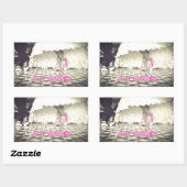 Sticker Rectangulaire Mignonne Noir Blanc Juste Marié (Feuille)