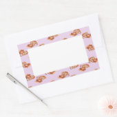 Sticker Rectangulaire Mignons singes bruns sur violet (Enveloppe)