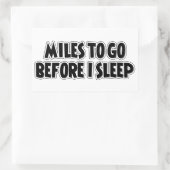 Sticker Rectangulaire Miles À Aller Avant De Dormir (Sac)