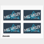 Sticker Rectangulaire Mill Valley California Mountains (Feuille)