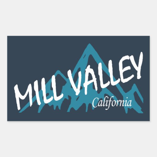 Sticker Rectangulaire Mill Valley California Mountains (Devant)