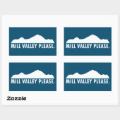Sticker Rectangulaire Mill Valley California S'il vous plaît (Feuille)