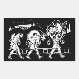 Sticker Rectangulaire Milo de Croton et la Bull - Gym Motivational