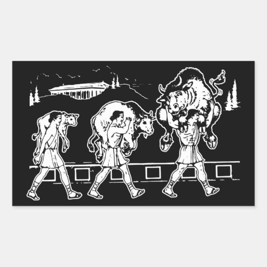 Sticker Rectangulaire Milo de Croton et la Bull - Gym Motivational (Devant)
