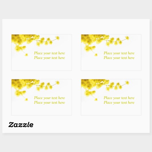 Sticker Rectangulaire Mimosa (Feuille)