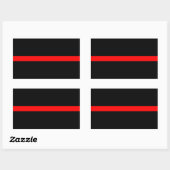 Sticker Rectangulaire Mince Red LIne du pompier (Feuille)