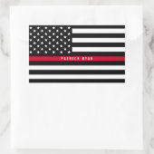 Sticker Rectangulaire Mince Red Line Firefighter Indicateur Ajouter un n (Sac)