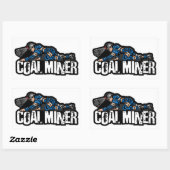 STICKER RECTANGULAIRE MINEUR DE CHARBON (Feuille)