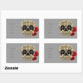 Sticker Rectangulaire Mini Skeletons Crâne à sucre (Feuille)