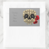 Sticker Rectangulaire Mini Skeletons Crâne à sucre (Sac)