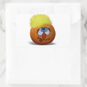 Sticker Rectangulaire Mini visage Citrouille idiot (Sac)