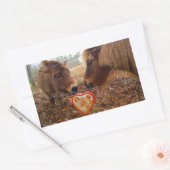 Sticker Rectangulaire Miniature Donkey & Horse Valentine Heart (Enveloppe)