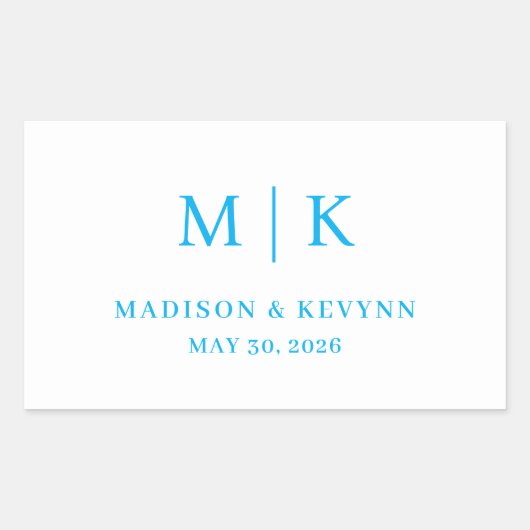 Sticker Rectangulaire Minimal et chic | MARIAGE (Devant)