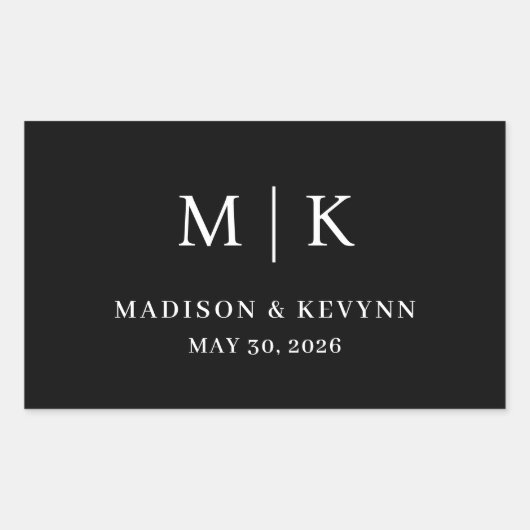 Sticker Rectangulaire Minimal et chic | MARIAGE (Devant)