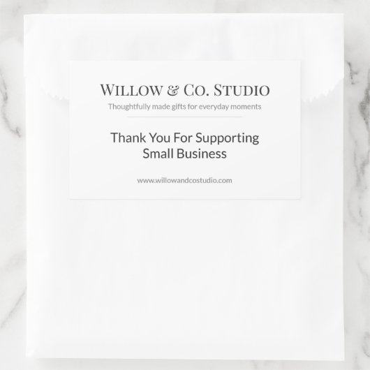 Sticker Rectangulaire Minimal Small Business (Sac)