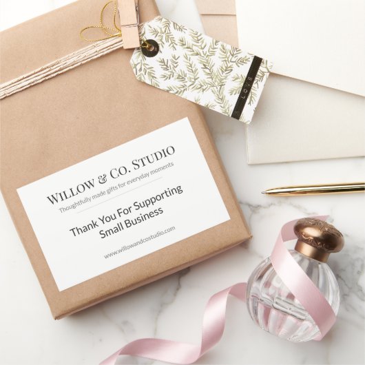 Sticker Rectangulaire Minimal Small Business (Cadeaux)