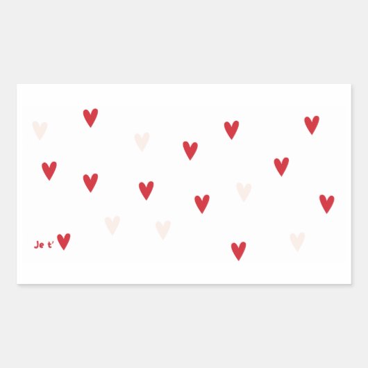 Sticker Rectangulaire Minimalist “Je t’❤️” Mug (Devant)