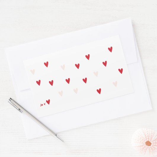 Sticker Rectangulaire Minimalist “Je t’❤️” Mug (Enveloppe)