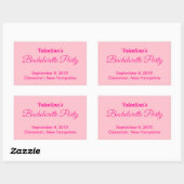 Sticker Rectangulaire Minimalist Text-Based Pink Bachelorette Party (Feuille)